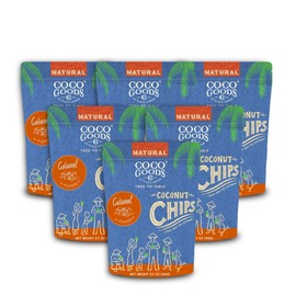 CocoGoodsCo Vietnam Single-Origin Natural Toasted Coconut Chips, Caramel (Pack of 6)