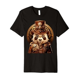 Panda Stempunk or Steam-punk Style Premium T-Shirt