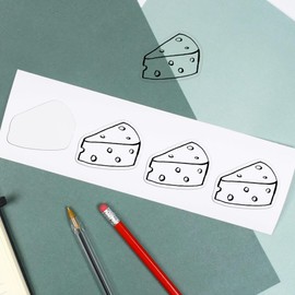 Azeeda 4 x Klein 50mm 'Käse' Permanente Transparente Aufkleber für Fenster/Autos/Wände/Skateboards etc (DC00125408)