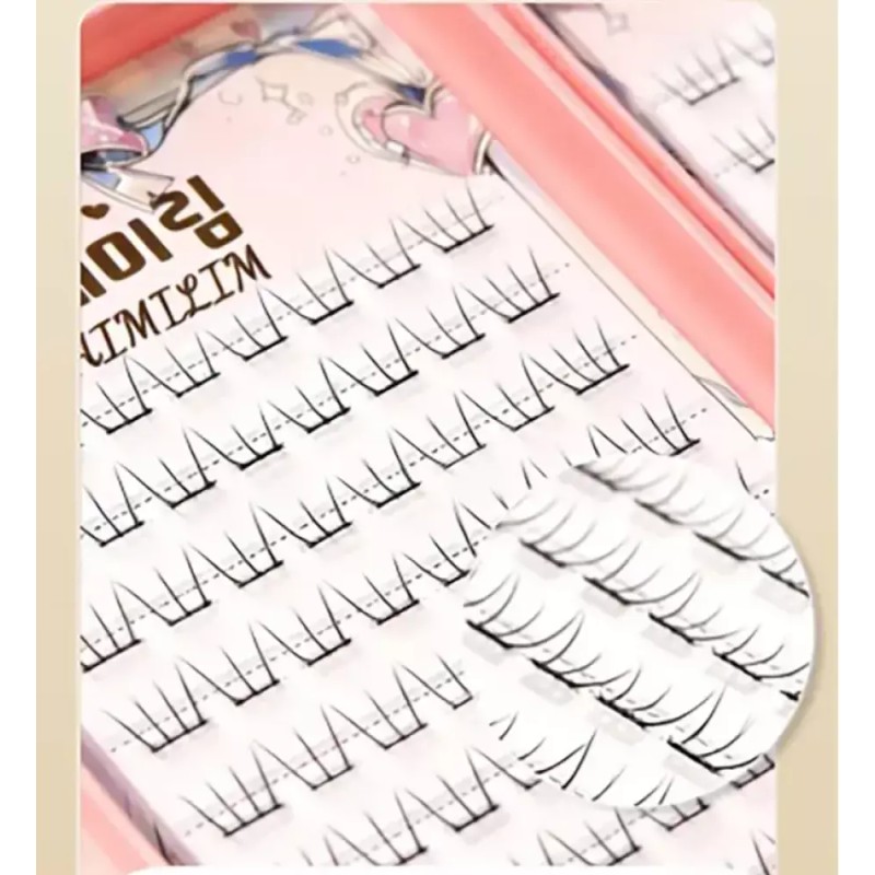 Aimilim 애미림 20줄 대용량 풀없이 초경량 가닥 인조 속눈썹 집게