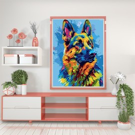 IPISSOI German Shepherds Diamond Painting Kits for Adults Animals Diamond Painting Art Kit for Adult 5D Gem Diamond Art Painting for Relatives and Friends Home Wall Decor Gifts 12x16inch