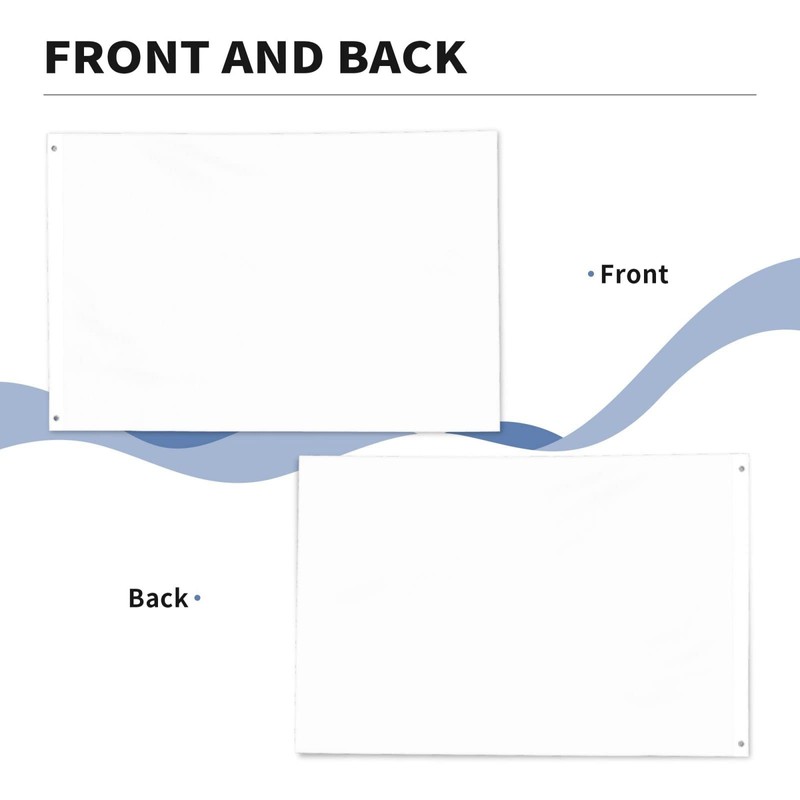 Custom Solid White Blank Flag For Outdoors Double Sided Print