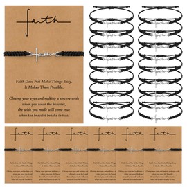 Landical 36 Set faith bracelet for women Christian faith bracelet with cards Inspirational Faith Bracelets for church