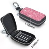 Premium Leather Car Key Chain Case with Rhinestones