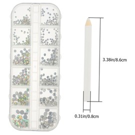 Healeved 12-Piece Round Glass Nail Decorations for Nail Art for DIY Crafts and Makeup for Enthusiasts and Art Projects