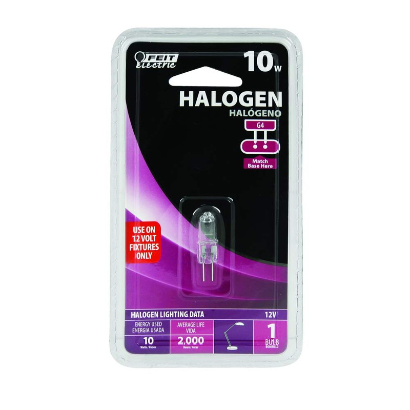 Feit Electric BPQ10T3/RP 10-Watt T3 Halogen Bulb with Bi-Pin Base,