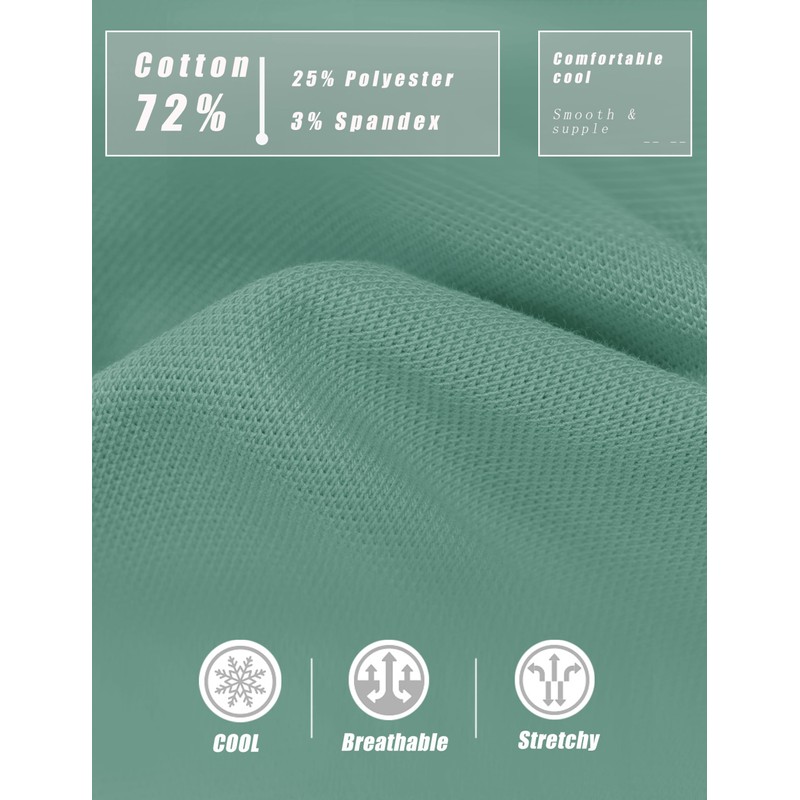 MAGCOMSEN Women Golf Polo Cotton Shirts Short Sleeve V-Neck Tshirt