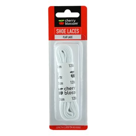 Cherry Blossom Flat Shoe Laces | White | 120cm | Essential footwear accessory for shoes and boots
