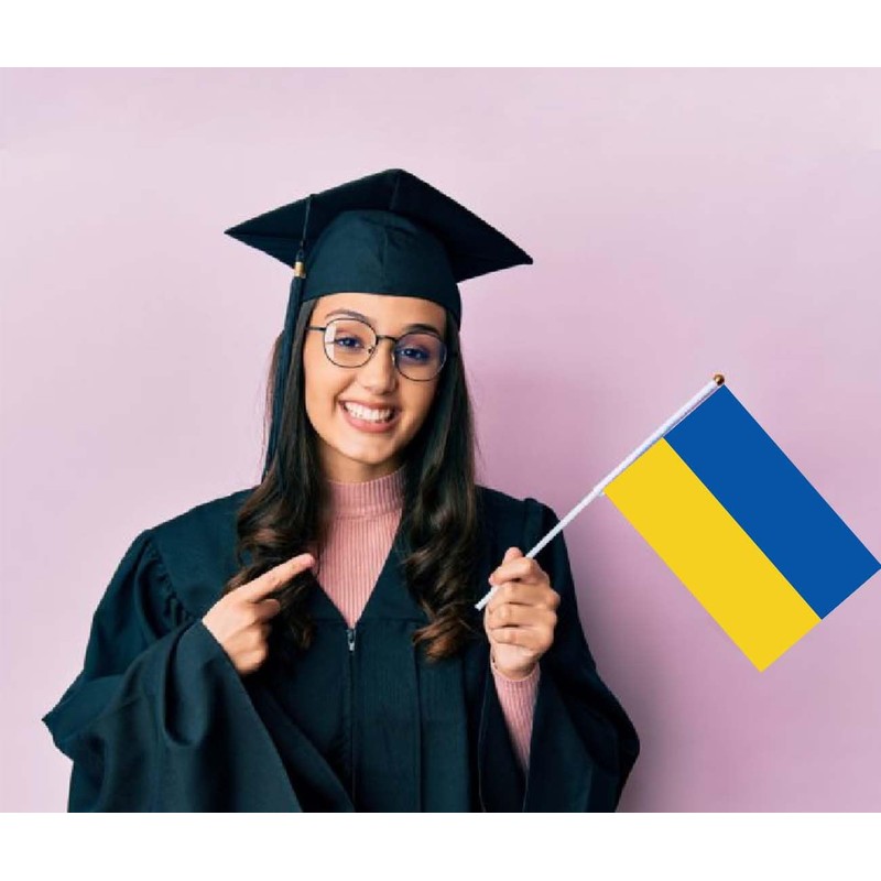 10 PCS Ukraine Handheld Small Flag, Ukrainians Hand held Mini