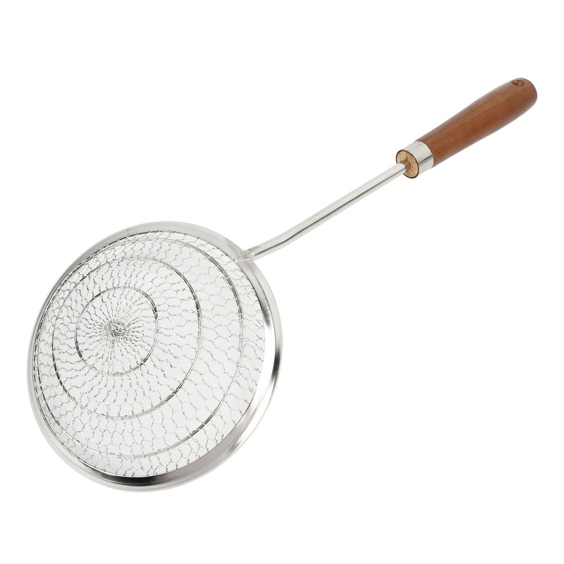 Strainer Spoon Long Wooden Handle 304 Stainless Steel Anti Scald