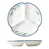 Bicuzat 1 PCS Ceramic Portion Control Plate Divided Plate Dessert