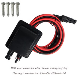 repustor Weatherproof Solar Cable Entry Gland Entry Housing Solar Junction Box Fits for RV,Vehicles, Boats,Through RV Roof Solar Entry Housing with 10Ft 10AWG Solar Extension Cable