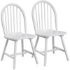 COSTWAY Windsor Dining Chairs Set of 2, Mid-Century Modern Wood