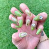 MunNail Moon Nail Green TeaColor changeable - Short Oval /