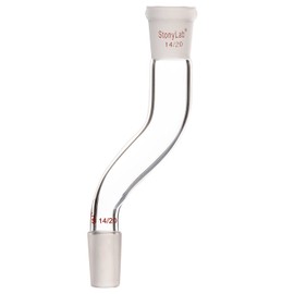 stonylab Glass Offset Laboratory Adapter, Borosilicate Glass Offset Adapter with Standard 14/20 Joints for Laboratory Supply