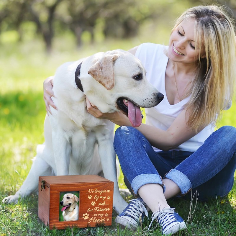 LPREUTWN Pet Memorial Urn for Dog or Cat Ashes Wooden