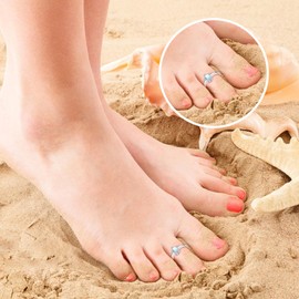 CUPENDA Moonstone Toe Ring for Women Sterling Silver Moonstone Turtle Adjustable Toe Band Pinky Animal Rings Jewellery for Women