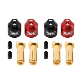 INJORA Heatsink Bullet Plug Connectors Grips with 5mm Bullets (4Pcs)