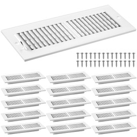 Zonon 16 Pcs 12 x 4 Inch (Interior Size) Air Vent Cover Ceiling Register Grill Duct Opening Air Supply Diffuser 2 Way Steel Sidewall Ceiling Vent Covers Inlet Manual Adjuster for Home, White