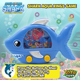 YoYa Toys Aqua Rings Shark Handheld Game for Kids - Retro & Nostalgic Car Activity - Portable Travel Game - Great Shark Gift & Party Favors