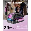 Pink Cordless Drill Set, 20V Max PowerDrill for Women, Lightweight