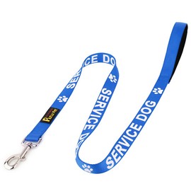 PLUTUS PET Service Dog Leash with Soft Neoprene Padded Handle,Printed in Large Letters on Both Sides,4ft Long,Two Colors,Three Sizes