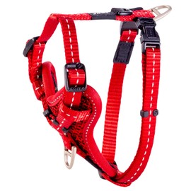 Rogz Utility Control Padded Chest Dog Harness with Two Point Steering Red Small