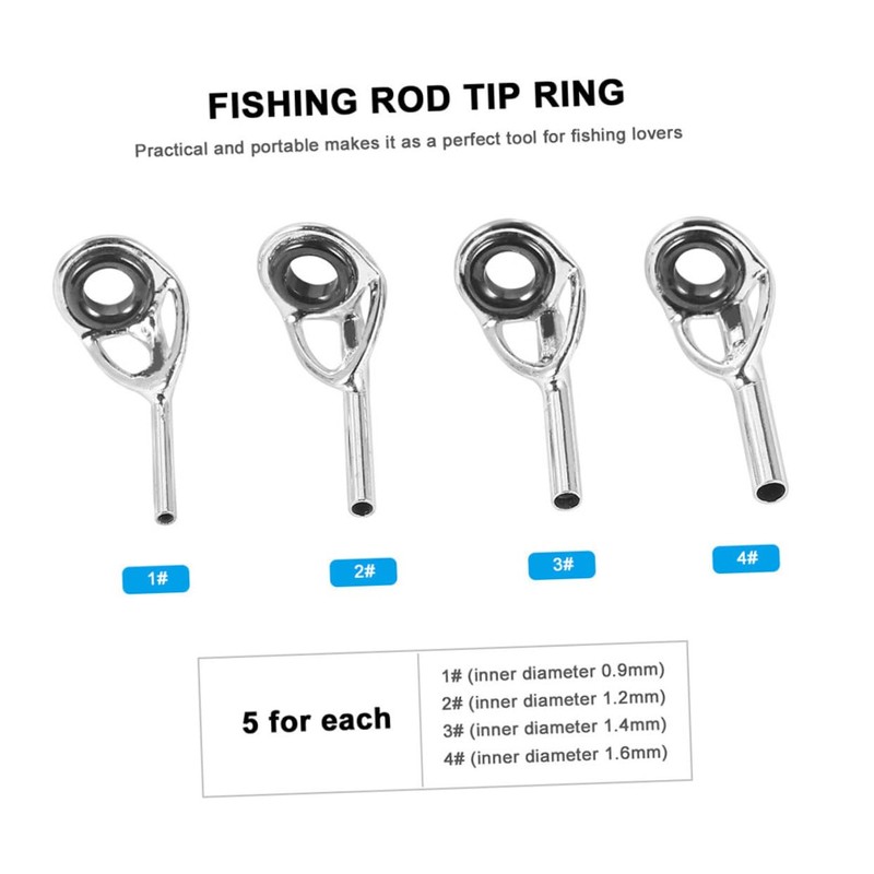 Kisangel 16pcs Stainless Steel Fishing Rod Guide Rings Set with