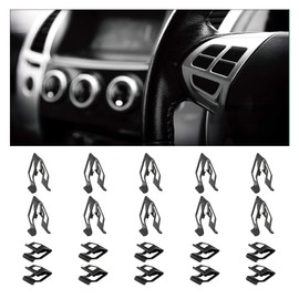 20PCS Car Metal Retainer Clips, Front Console Dashboard Metal Retainer, Car Console Trim Retainer Clip, Automotive Universal Dashboard Retainer Replacement Interior Accessories (Black)