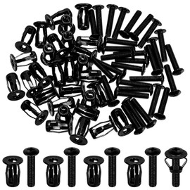 Glarks 60pcs M5 Jack Nut and Flat Head Phillips Machine Screws Kit, Black, Carbon Steel, Household and Light-Duty Applications