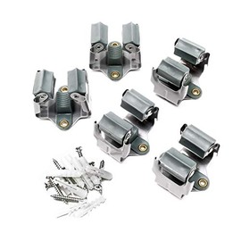 Wiltec 5x Steel Tool Holder with Clamp Holder Wall Mount Broom Holder for Wall Mounting in Garage Workshop Cellar