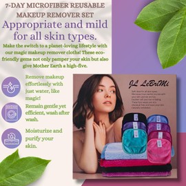 UK Brand Reusable Microfibre Makeup Remover Cloth Set (pack of 7), Face cleansing Makeup Remover, 7-Day Macrofibre Makeup Remover Cloth Set, Makeup Remover Cloth Ultra Soft Facial Cleansing Cloths