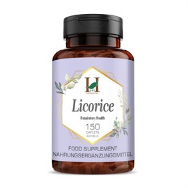 H&C HERBAL INGREDIENTS EXPERT H&C Licorice Caplets/Tablets (Glycyrrhiza Glabra) - 750mg, 150 Caplets | for Healthy Digestive Function & Improves Respiratory System