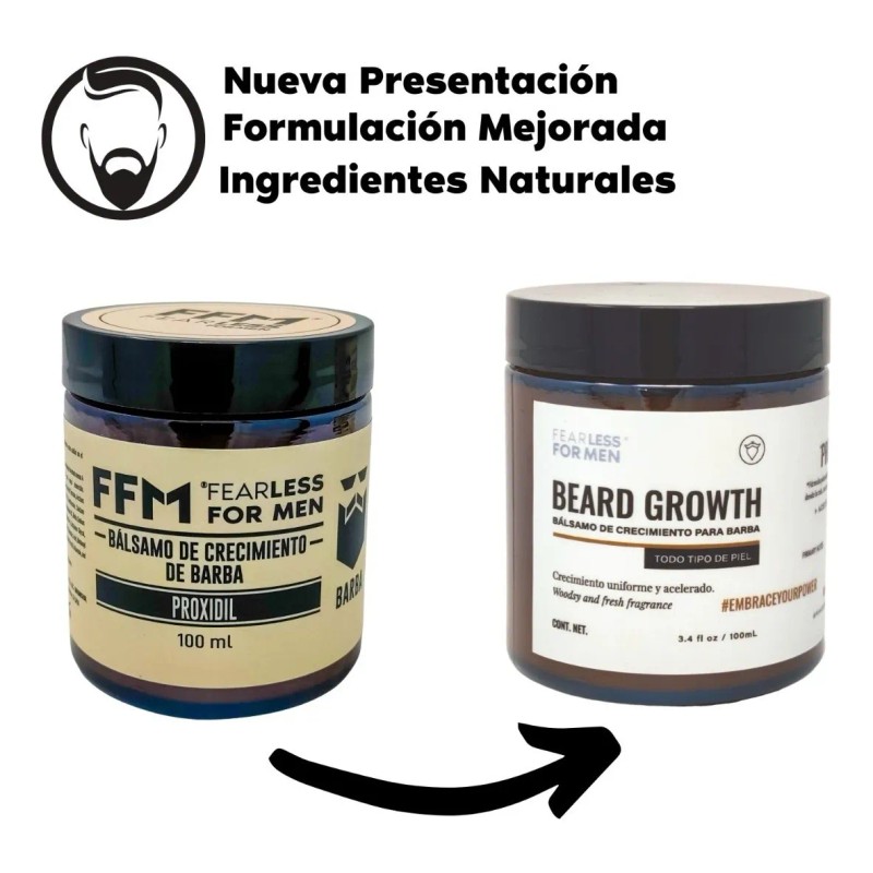 Blsamo de Crecimiento para Barba y Bigote Fearless For Men
