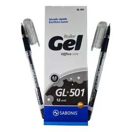 Bolígrafo De Gel Sabonis Gl501 Punta Aguja Grip Goma 12 Piezas (Negro)