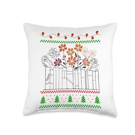 Books Reading and Flowers Gardening Design Co. Books Reading and Flowers Gardening Lover Design Throw Pillow, 16x16, Multicolor