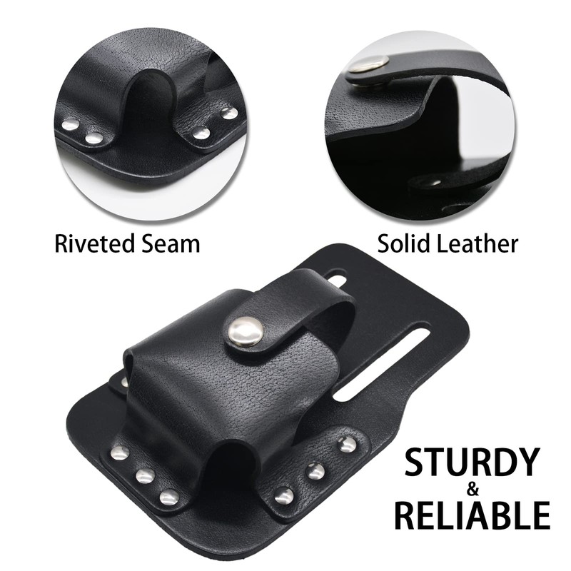 MOCOST Leather Tape Measure Holder, Black, 6.7 x 4.3 Inches,