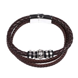 Generisch Bracelets for men, men's leather bracelet, multi-layer braided leather bracelet, black men's bracelet with magnetic closure, 100% brand