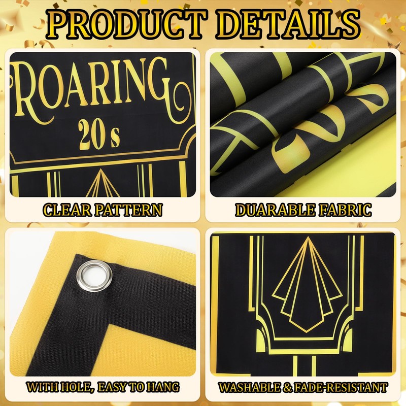 22 Pcs Roaring 20s Party Decorations Set 1920s Party Decor