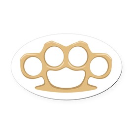 CafePress Brass Knuckles Euro Oval Car Bumper Magnet