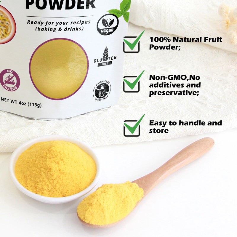 Passion Fruit Powder,Vegan,Non-GMO,Gluten Free,No Additives and Preservatives,4oz