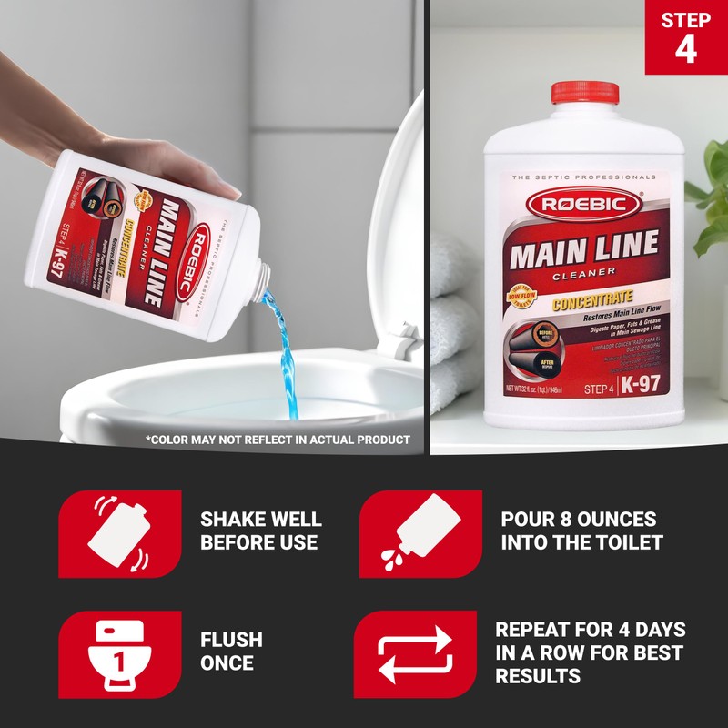 Roebic SMP-1000-PAK-1 Complete Septic System Maintenance Kit: 4 Quarts, Pack