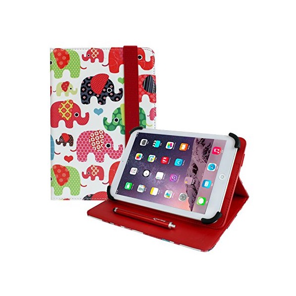 Emartbuy Universal 10-11.5 Inch Multi Coloured Elephants Multi Angle Folio