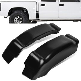 Pair 1/8 Inches Rear Cab Corners Thick Steel Cap Cover Compatible with 99-07 Chevy Silverado GMC Sierra Extended Cab