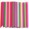 ALINK 8mm Wide Assorted Bright Colors Smoothie Straws, Fat Plastic