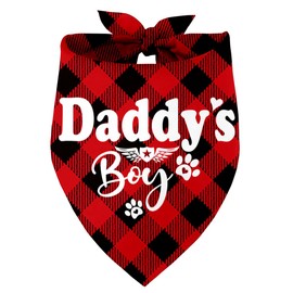 Daddy's Boy Dog Bandana, Daddy's Boy Gift Dog Bandana, Pet Scarf Accessories, Printed Dog Bandanas Gift for Dog Birthday, Christmas, Father’s Day Party, Bandana Gift for Small Medium Large Dogs (D1)