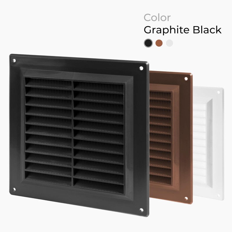 HVAC OV 4 x 4 Inch (Duct Opening Size) Black