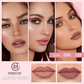 CAKAILA 6Pcs 2 in 1 Matte Lipstick Lip Liner Pencil Set,Waterproof Lip Stick Lip liner Combo for Old Women Long Lasting Lipstick Crayon,labiales mate 24 horas originales