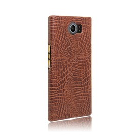 Zshoin for BlackBerry Priv Case,Croco Premium PU Leather Protective Cases Simple Deurable and Lightweight Case for BlackBerry Priv (Brown)