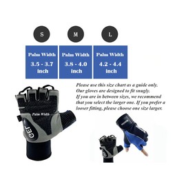 Mateidas gym gloves men cycling gloves for men weight lifting gloves women bike gloves leather with wrist strap breathable padded support with palm protection (Blue, L)